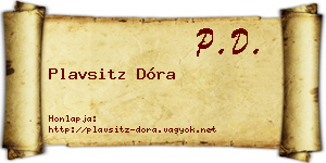 Plavsitz Dóra névjegykártya